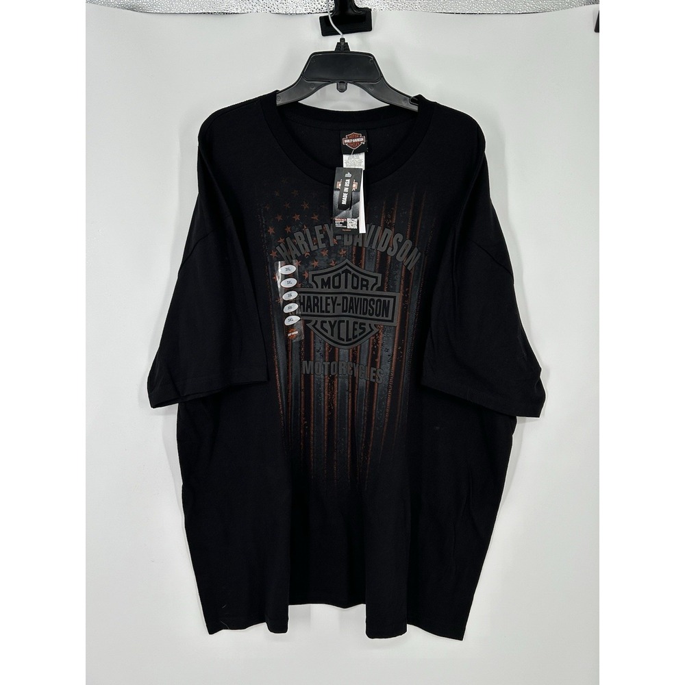Harley Davidson USA American Flag Graphic Double Sided Rahway‎ New Jersey 3XL